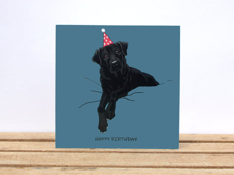 Black Labrador Dog Birthday card