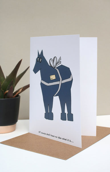 7 x 5 Funny Horse card - Present