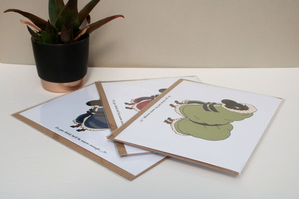 7 x 5 Funny Horse card - Warm enough