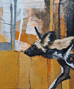 53/66 - Painted Dog Mixed Media and Collage 2
