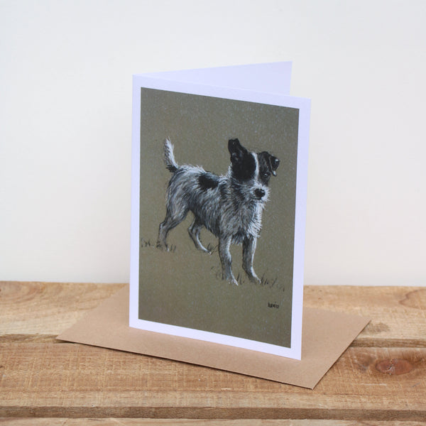 Jack Russell Terrier dog art card - Mr Alert