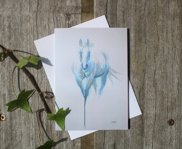 A6 Horse card - Blue