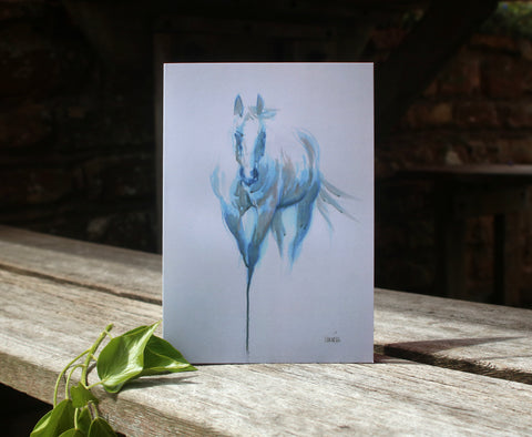 A6 Horse card - Blue