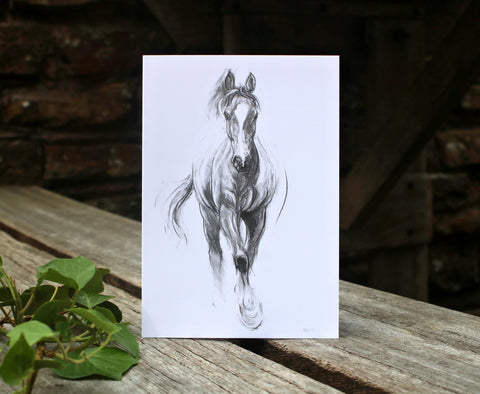 A6 Horse card - Hello