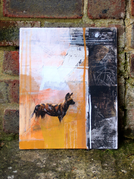 52/66 - Painted Dog Mixed Media and Collage 1