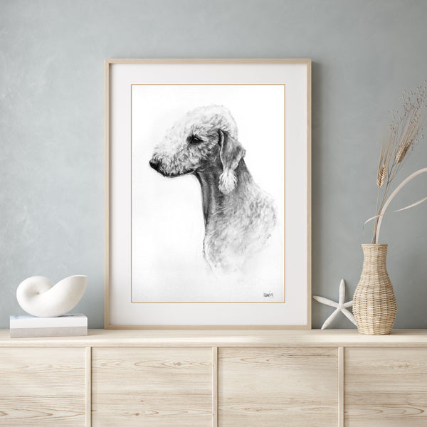 Bedlington Terrier dog print