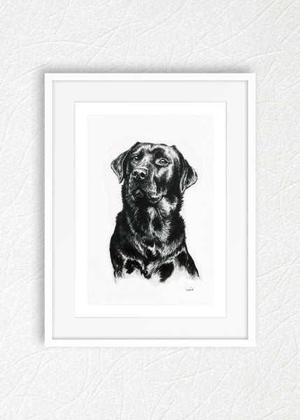 Black Labrador dog print