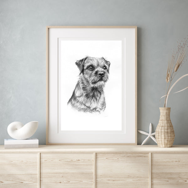 Border Terrier dog print