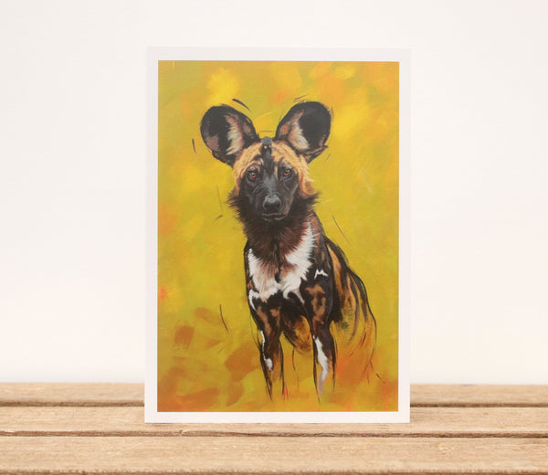 A6 Wildlife card - Painted Dog VIII