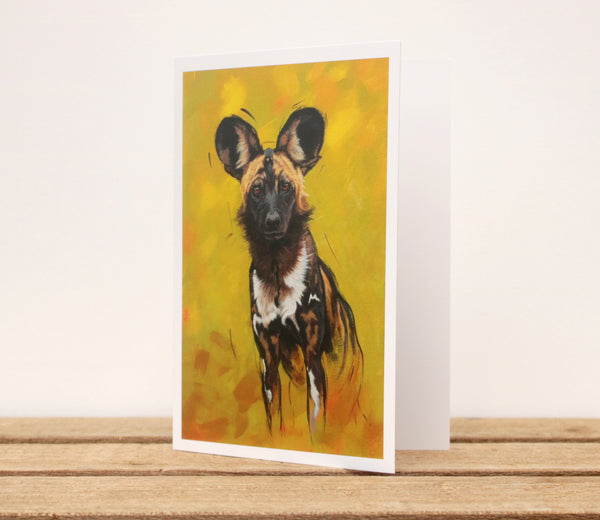 A6 Wildlife card - Painted Dog VIII