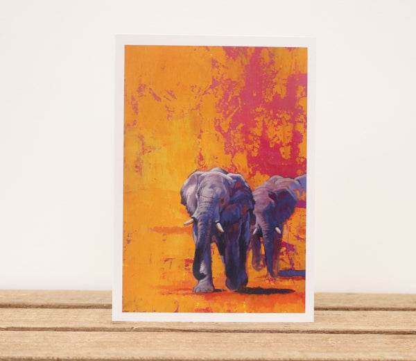A6 Wildlife card - Golden Eles
