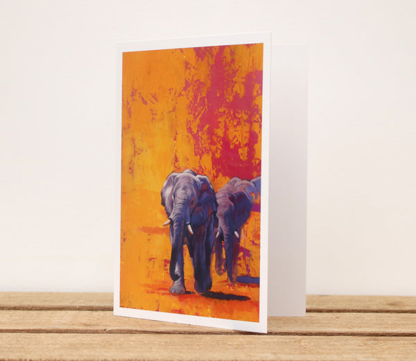 A6 Wildlife card - Golden Eles