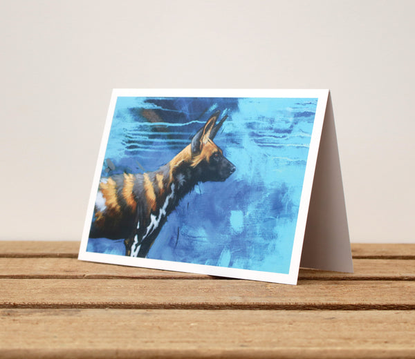 A6 Wildlife card - Painted Dog VII