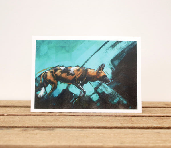 A6 Wildlife card - Painted Dog VI