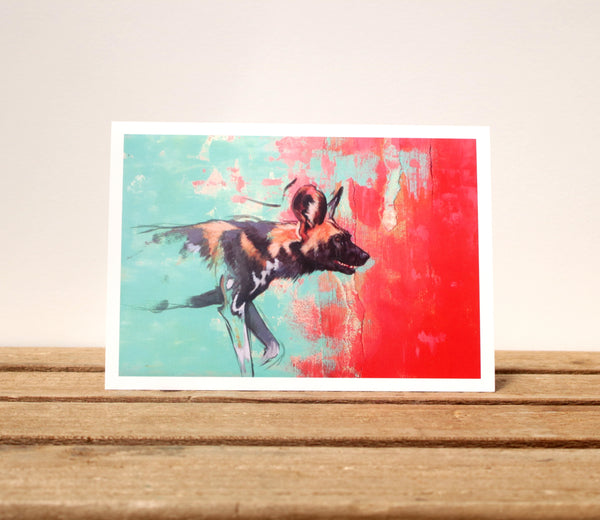 A6 Wildlife card - Painted Dog II