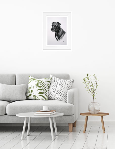 Patterdale Terrier dog print
