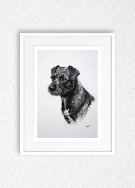 Patterdale Terrier dog print