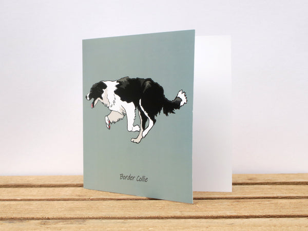 Border Collie Running Dog Card