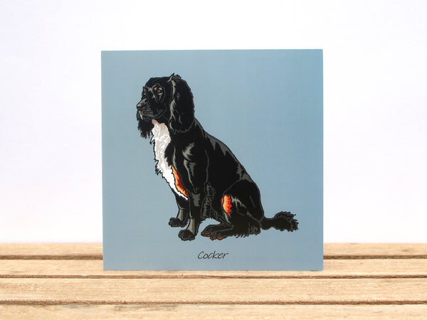 Cocker Spaniel Sitting Dog Card