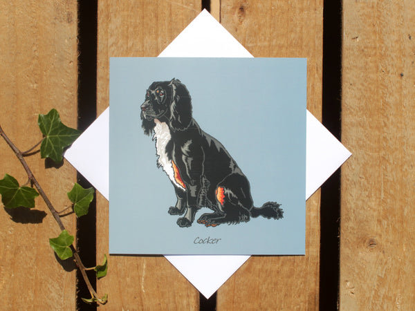 Cocker Spaniel Sitting Dog Card