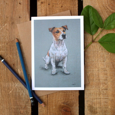 Jack Russell Terrier dog art card - Cute