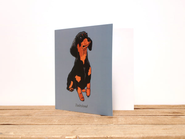 Dachshund Dog Sitting Dog Card