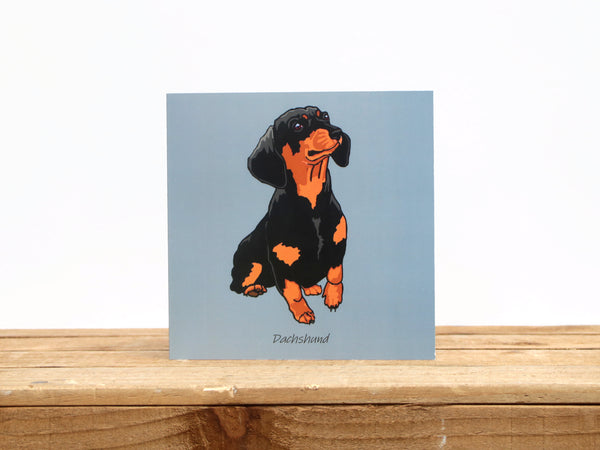 Dachshund Dog Sitting Dog Card