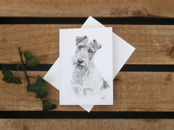 A6 Dog card - Wire Fox