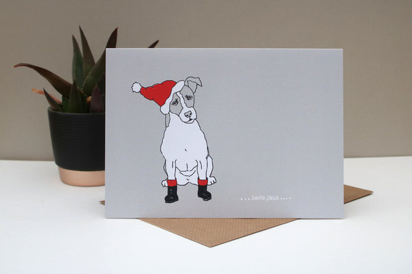 Santa Paws Funny Jack Russell Dog Christmas card