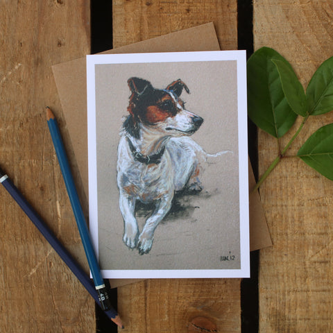 Jack Russell Terrier dog art card - I'll pose