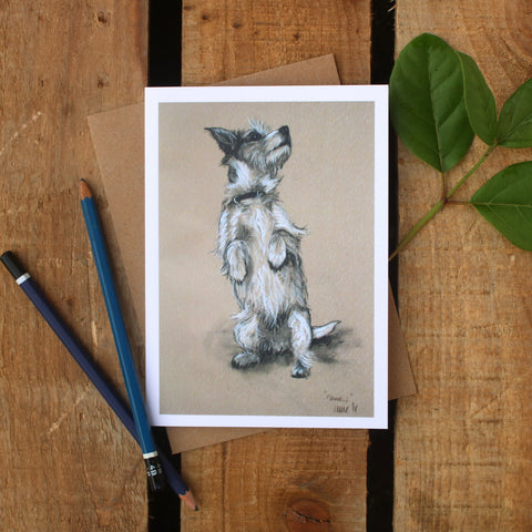 Jack Russell Terrier dog art card - Please...!