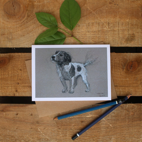 Jack Russell Terrier dog art card - Waggy Tail