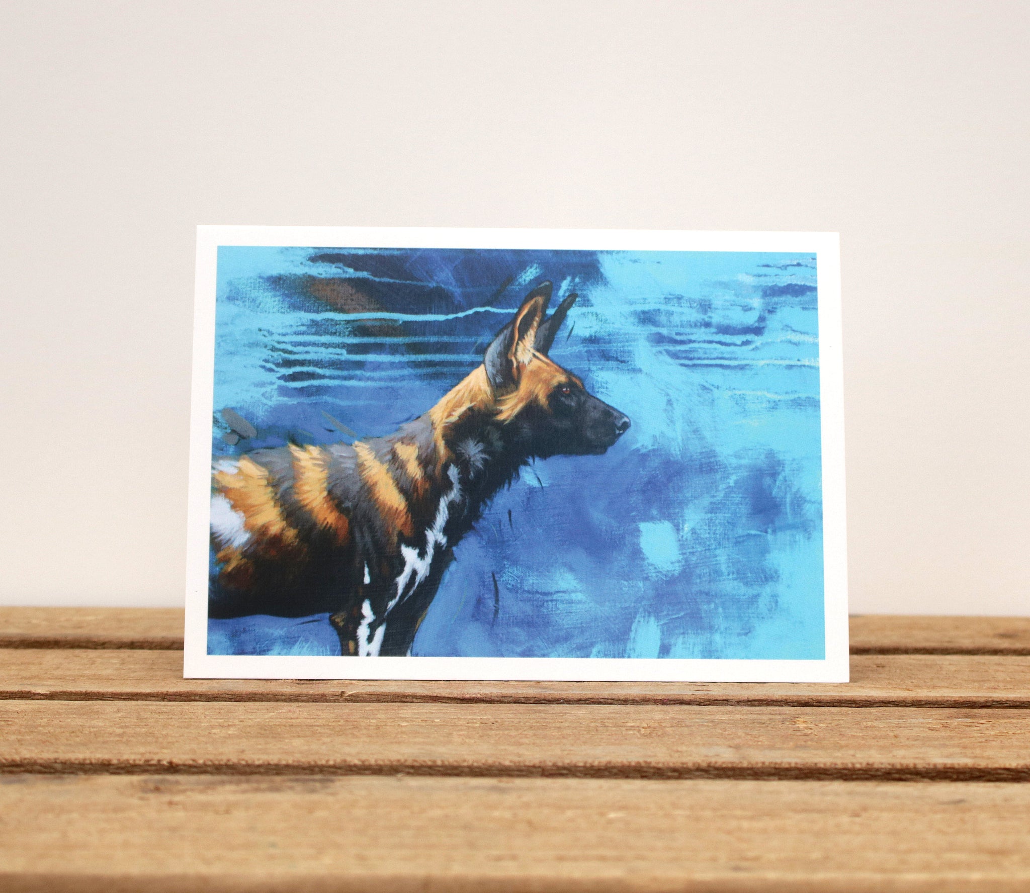A6 Wildlife card - Painted Dog VII
