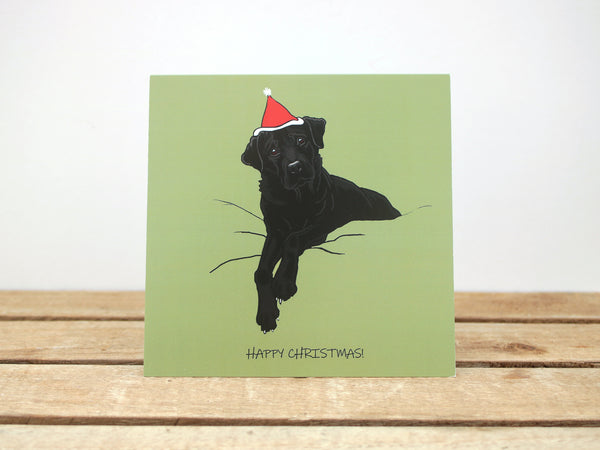 Black Labrador Dog Christmas card