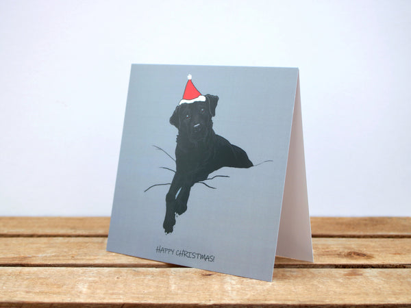 Black Labrador Dog Christmas card