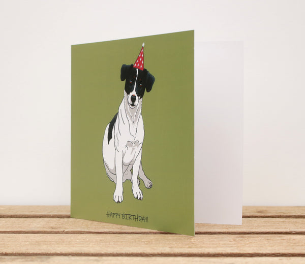 Jack Russell Terrier Birthday card - Black and White