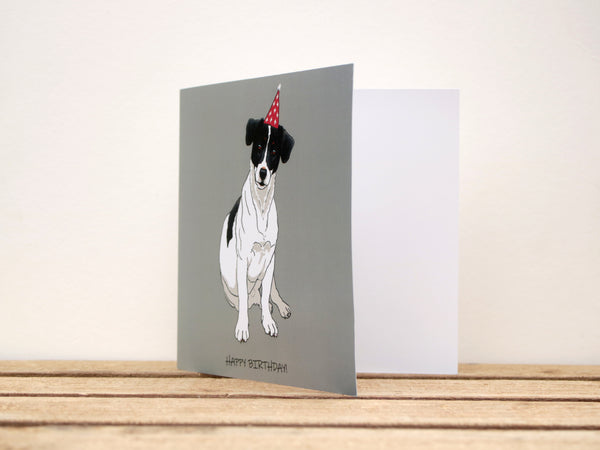 Jack Russell Terrier Birthday card - Black and White