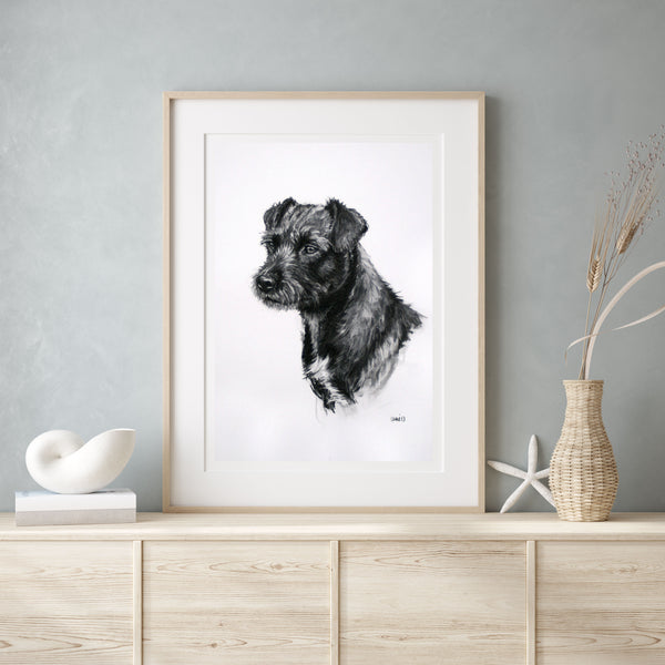 Patterdale Terrier dog print